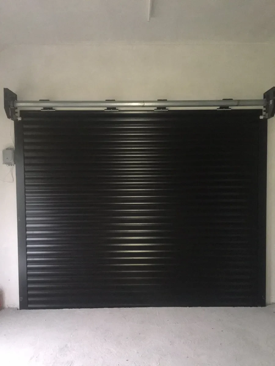 Black roller door interior